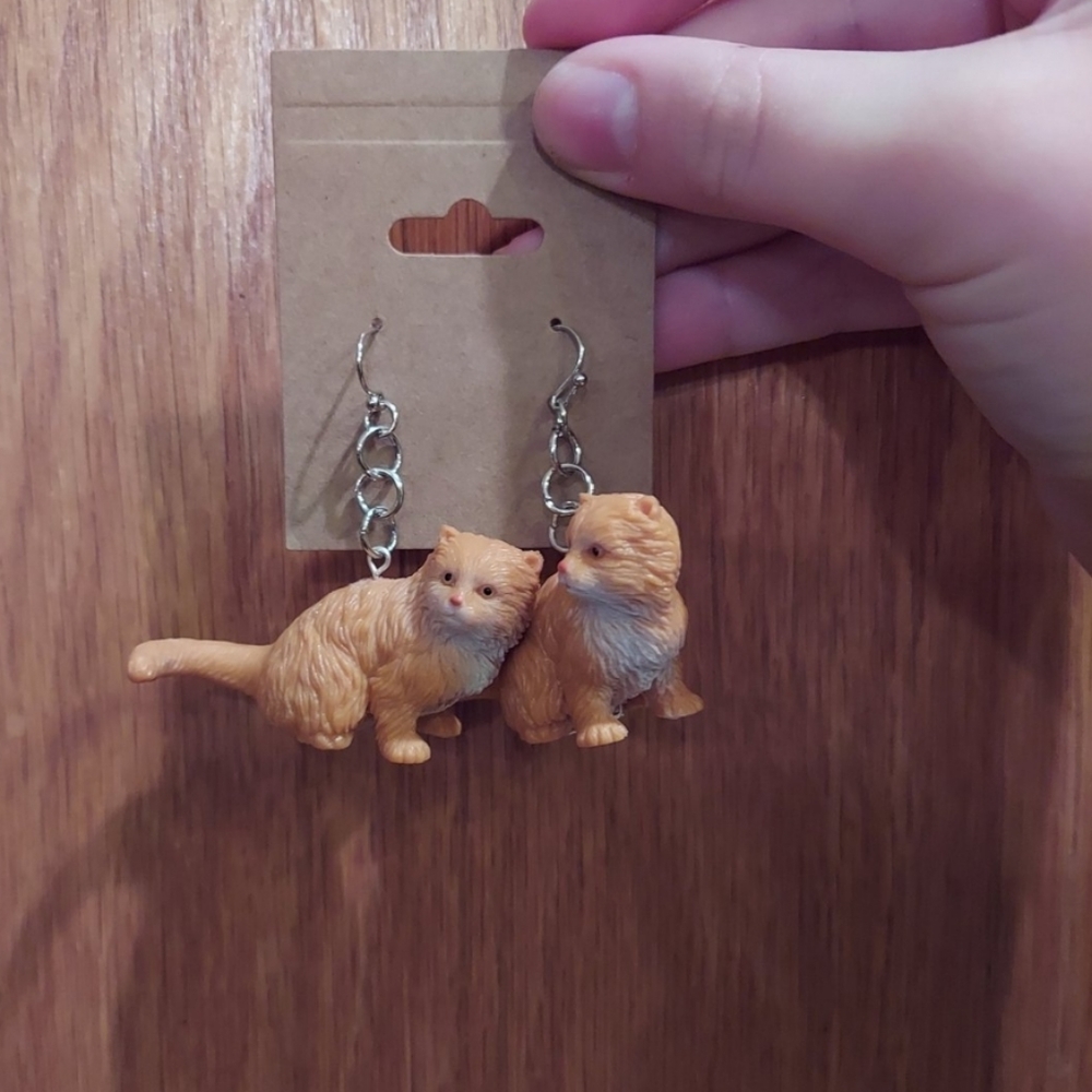 Handmade cat earrings